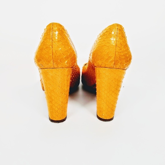 Crazy cool yellow leather J.Crew chunky heels! - Picture 7 of 8